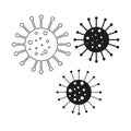 Stylized pictogram of the covid-19 virus 2019-CoV, coronavirus, SARS