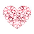 Stylized pink heart vector illustration