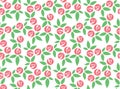 Stylized pink rose seamless pattern vector