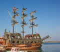Stylized pirate ship Royalty Free Stock Photo