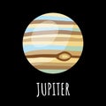 Stylized planet Jupiter isolated cartoon vector icon