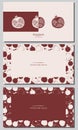 Stylized pomegranate. Cards design set.