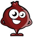 Stylized pomegranate cartoon isolated