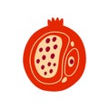 Stylized pomegranate, flat design