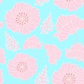 Stylized poppy pattern. Vector seamless texture.