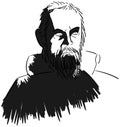 Stylized portrait of Galileo Galilei Royalty Free Stock Photo