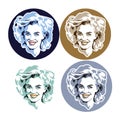 Stylized portrait of Marilyn Monroe in different shades