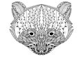 Stylized portrait of a raccoon. Ornamental portrait of a bear. The head is a small panda. Linear Rath. Zentangle. Tattoo