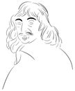 Stylized portrait of Rene Descartes