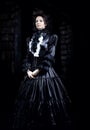 Stylized portrait of a victorian lady in black