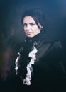 Stylized portrait of a victorian lady in black Royalty Free Stock Photo