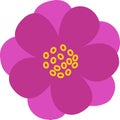 Stylized purple flower highlighted, flower design