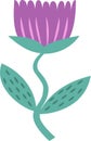 Stylized purple flower highlighted .