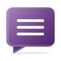 Stylized purple speech bubble with horizontal lines, a minimalist representation of communication and modern design Royalty Free Stock Photo