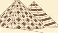 Stylized Pyramids with Geometric Pattern, vector design Generative AI Royalty Free Stock Photo
