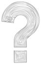 Stylized Question Mark Symbol in Gray Line Art Design on White Surface Royalty Free Stock Photo