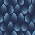 Stylized Rain Drops Seamless Pattern Trendy Vector Blue Abstract Background Royalty Free Stock Photo