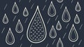 Stylized Raindrop Pattern Dark, vector design Generative AI Royalty Free Stock Photo
