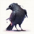 Stylized Raven: A Digital Masterpiece Royalty Free Stock Photo