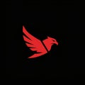 Stylized red eagle logo on a black background, featuring a sleek design with Royalty Free Stock Photo