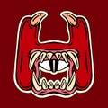 Stylized red letter H monster mutant Royalty Free Stock Photo