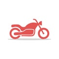 Stylized Red Motorcycle Icon Represents Transportation and Speed in Graphic Design Royalty Free Stock Photo
