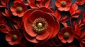 Stylized red poppy flower on black background. Remembrance Day, Armistice Day, Anzac day symbol Royalty Free Stock Photo