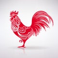 Stylized Red Rooster Royalty Free Stock Photo