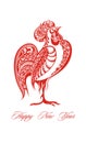 Stylized red rooster Royalty Free Stock Photo