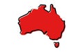 Red sketch map of Australia