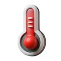 Stylized red thermometer icon on white background Royalty Free Stock Photo