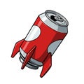 Stylized Red and White Rocket Made From an Aluminum Beverage Can Illustration Royalty Free Stock Photo