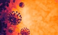 Stylized render of the coronavirus infection COVID-19 3D model