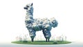 A stylized rendering of a llama composed of numerous white spher Royalty Free Stock Photo