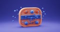 A stylized representation of a cell membrane, featuring a peach-colored, rounded