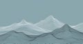 Minimalist Contour Line Mountain Landscape Royalty Free Stock Photo
