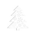 Stylized retro Christmas tree with snowflake. Royalty Free Stock Photo
