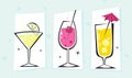 Stylized retro drinks collection Royalty Free Stock Photo