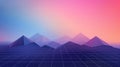 Retro Synthwave Landscape Royalty Free Stock Photo