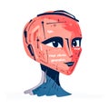 Stylized robot head contemplating effective image generation tips