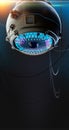 Stylized robotic eye 3d render. Image recognition machine vision neural network deep learning concept illustration Royalty Free Stock Photo