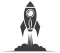 Stylized Rocket Launching Graphic Depicting Space Exploration and Startup Success Royalty Free Stock Photo