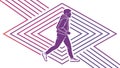 Stylized Runner in Motion with Geometric Path Lines, vector design Generative AI Royalty Free Stock Photo