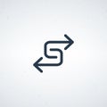 Stylized s logo with arrows for exchange or sync Royalty Free Stock Photo