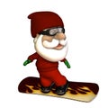 Stylized Santa Snowboarder