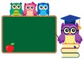 Stylized school owl theme image 4 Royalty Free Stock Photo