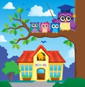 Stylized school owl theme image 7 Royalty Free Stock Photo