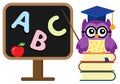 Stylized school owl theme image Royalty Free Stock Photo