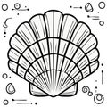 Stylized seashell illustration with decorative elements graphic design Royalty Free Stock Photo