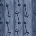 Stylized secret seamless key pattern with blue colored palette. Door elements on stripped backgound. Vintage backdrop Royalty Free Stock Photo